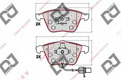 DJ PARTS bp1891 -  Комплект тормозных колодок, дисковый тормоз